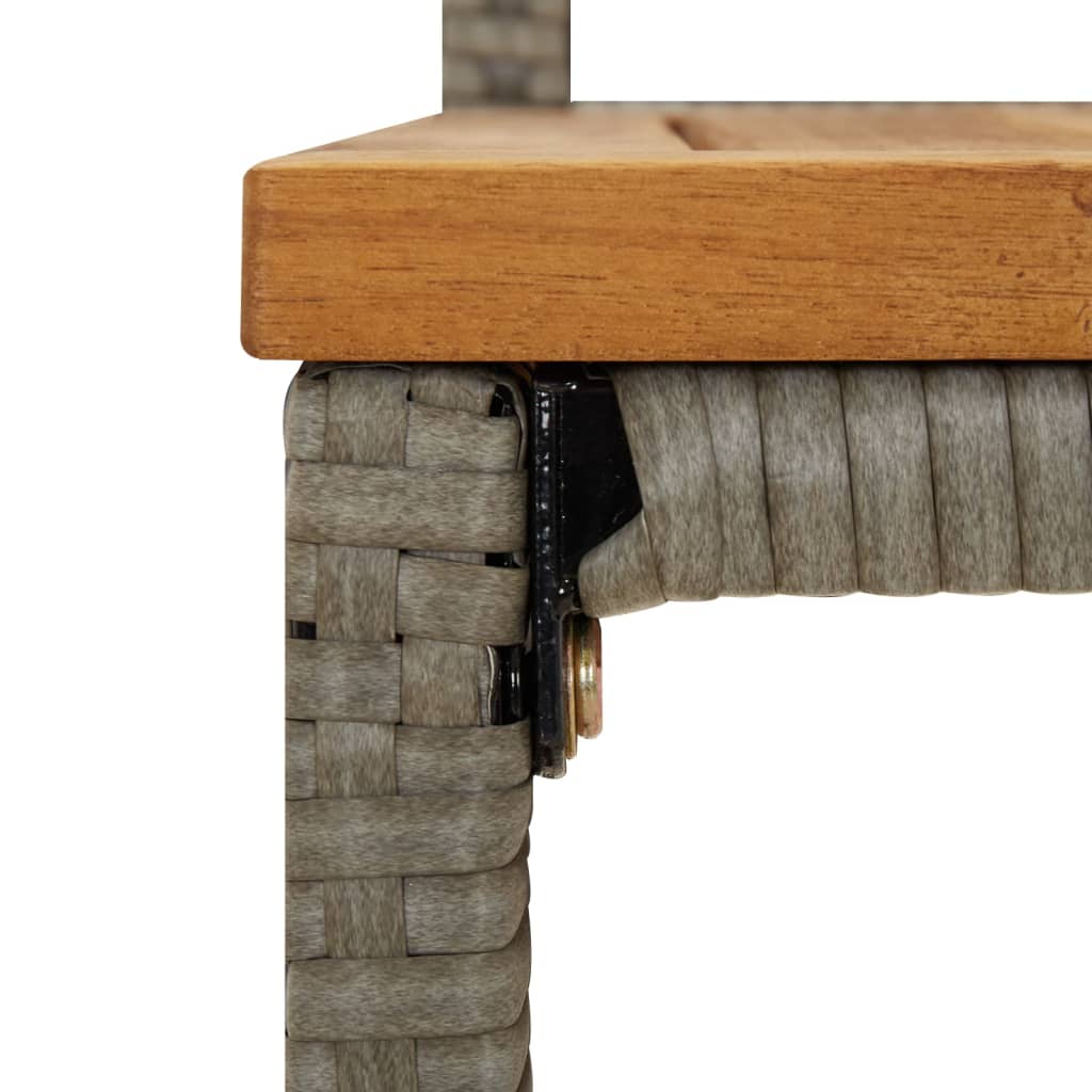 9-delige Tuinbarset poly rattan en massief acaciahout grijs is nu te koop bij PeponiXL, paradijselijk wonen!