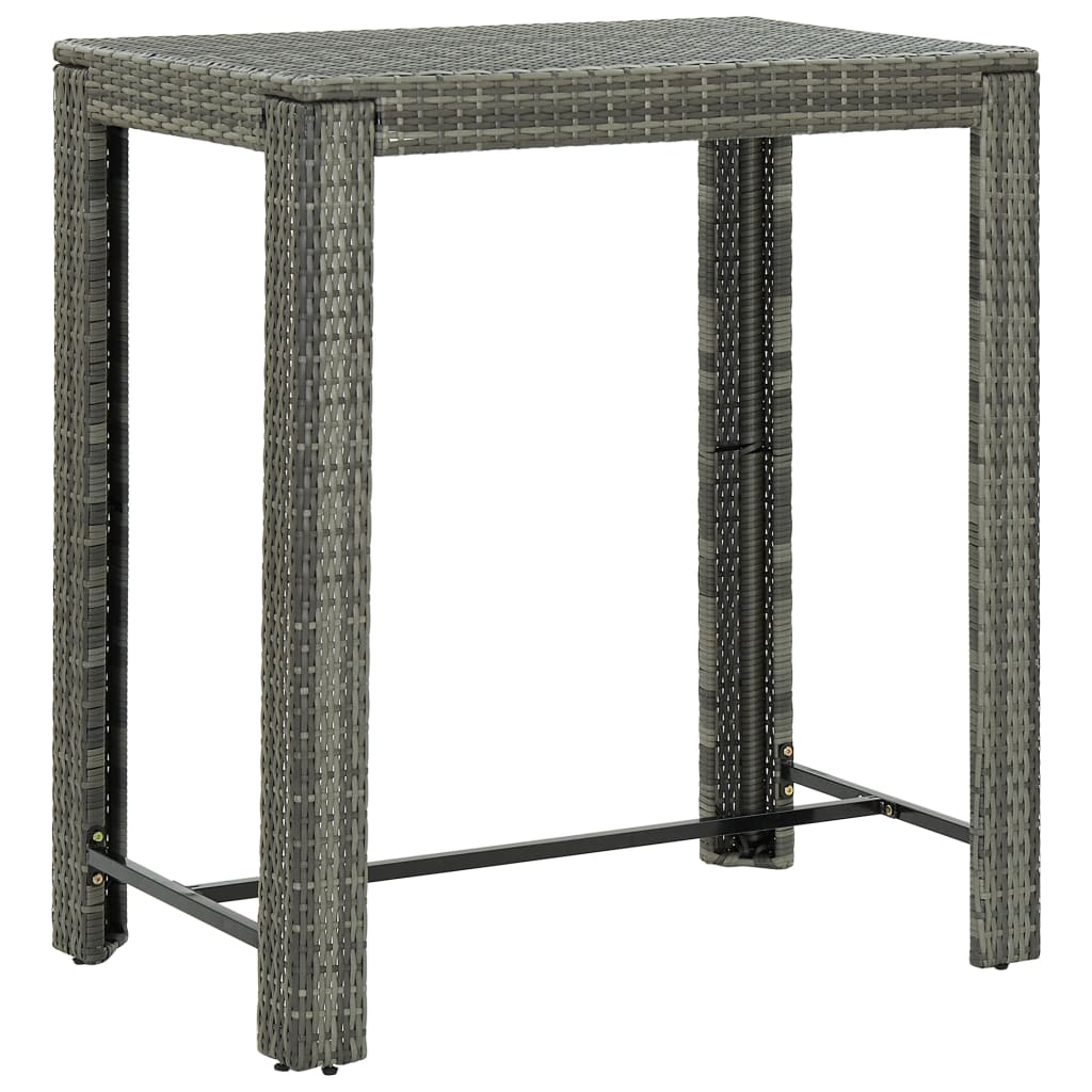 5-delige Tuinbarset poly rattan en massief acaciahout grijs is nu te koop bij PeponiXL, paradijselijk wonen!