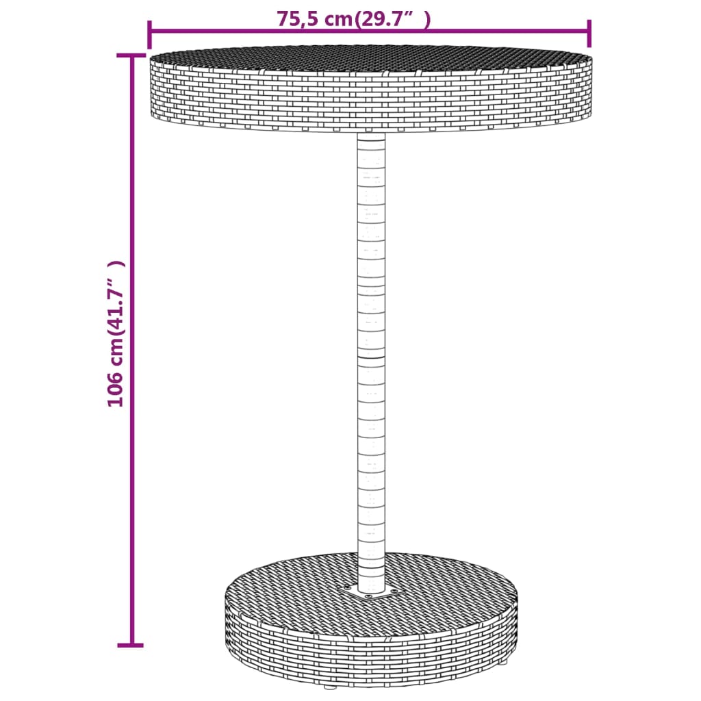 5-delige Tuinbarset poly rattan en massief acaciahout grijs is nu te koop bij PeponiXL, paradijselijk wonen!