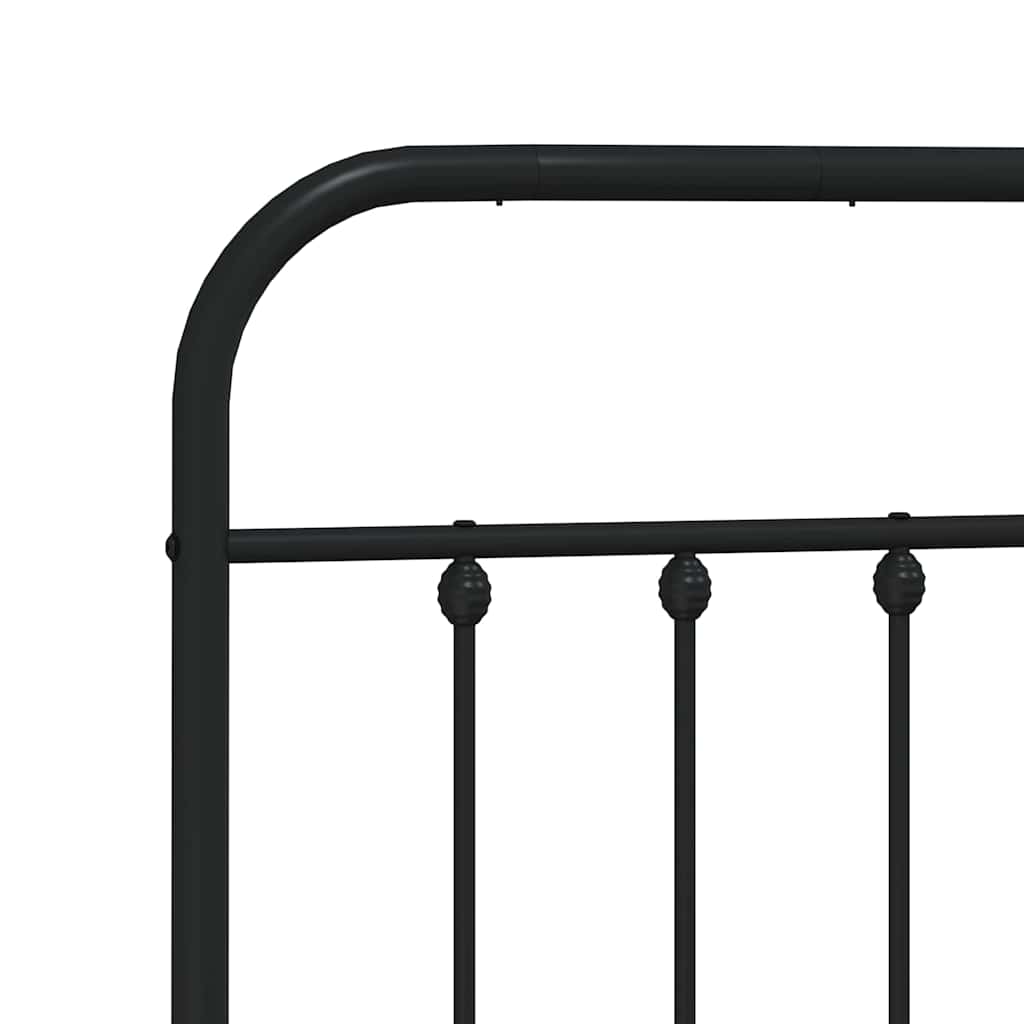 Bedframe met hoofdbord metaal zwart 150x200 cm is nu te koop bij PeponiXL, paradijselijk wonen!