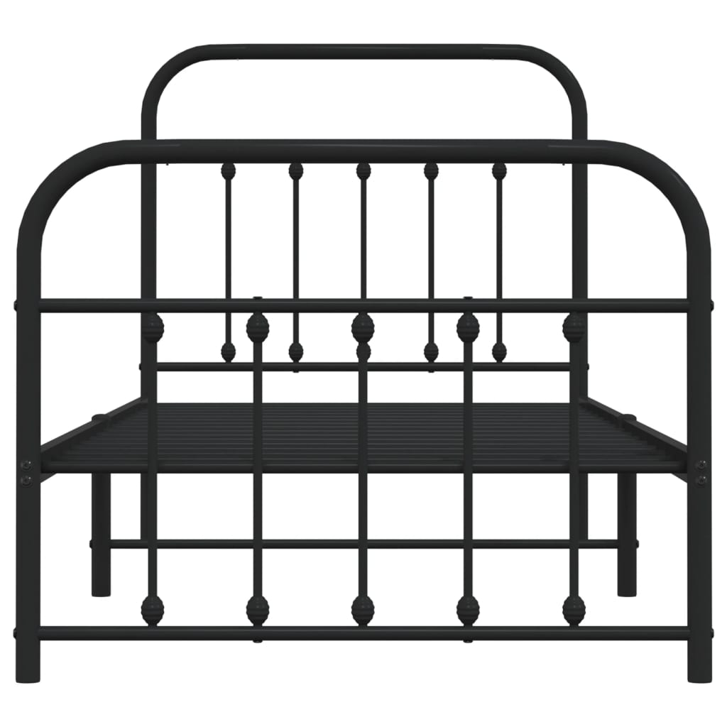 Bedframe met hoofd- en voeteneinde metaal zwart 90x200 cm is nu te koop bij PeponiXL, paradijselijk wonen!