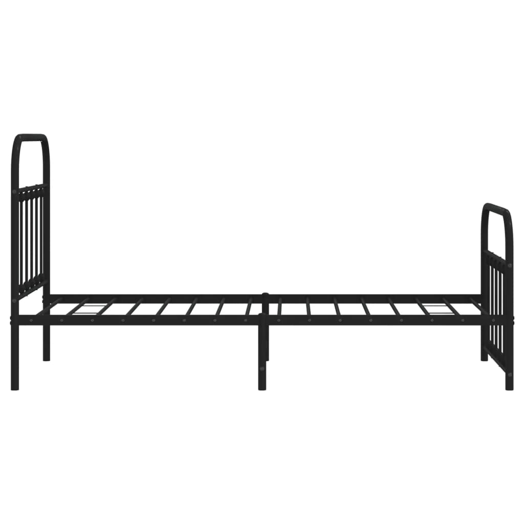 Bedframe met hoofd- en voeteneinde metaal zwart 90x200 cm is nu te koop bij PeponiXL, paradijselijk wonen!