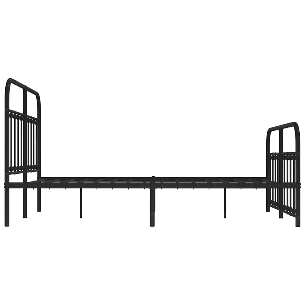 Bedframe met hoofd- en voeteneinde metaal zwart 135x190 cm is nu te koop bij PeponiXL, paradijselijk wonen!
