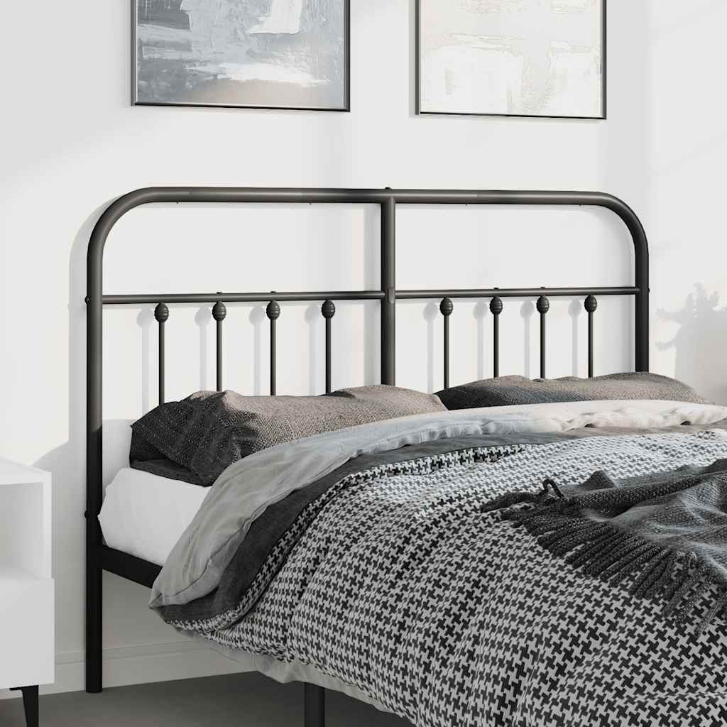 Vervangend hoofdbord metaal zwart 135 cm is nu te koop bij PeponiXL, paradijselijk wonen!