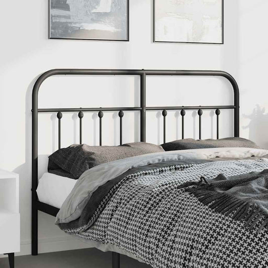Vervangend hoofdbord metaal zwart 135 cm is nu te koop bij PeponiXL, paradijselijk wonen!