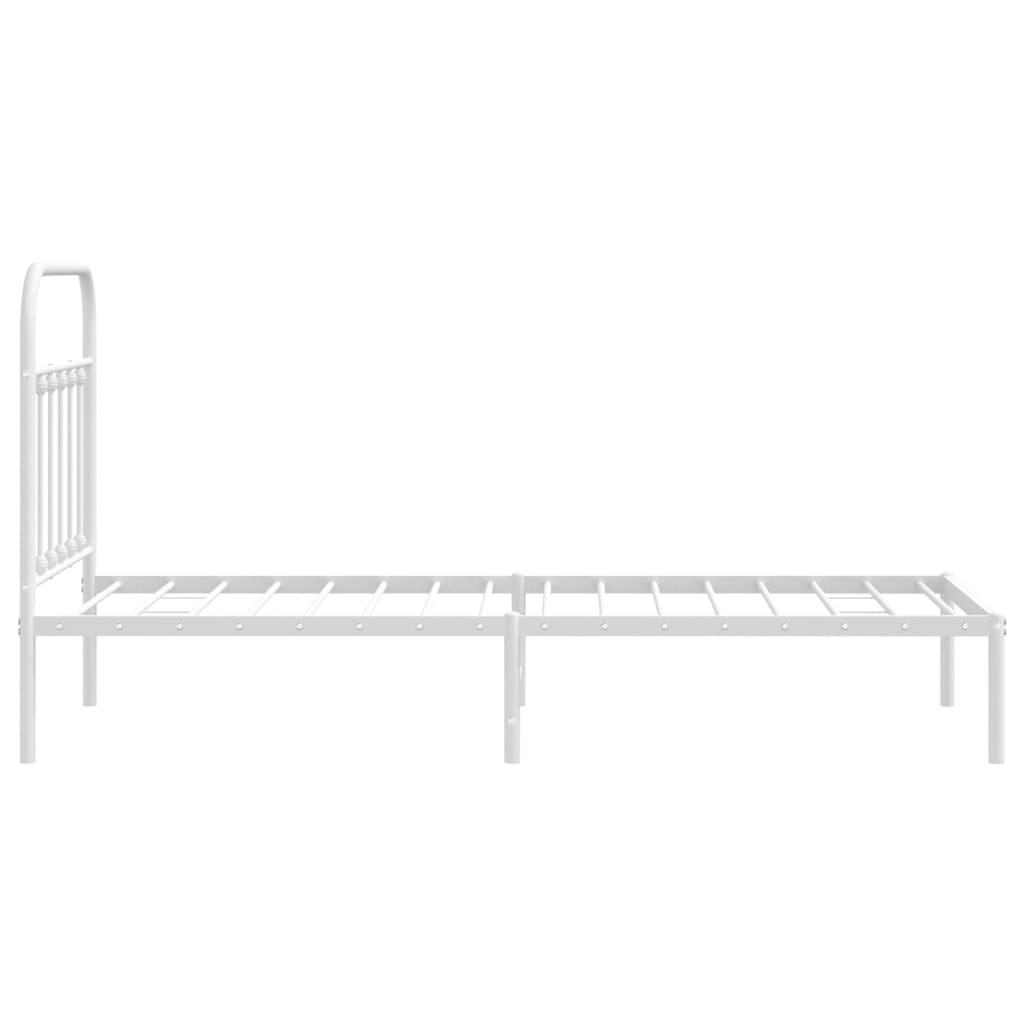 Bedframe met hoofdbord metaal wit 90x190 cm is nu te koop bij PeponiXL, paradijselijk wonen!