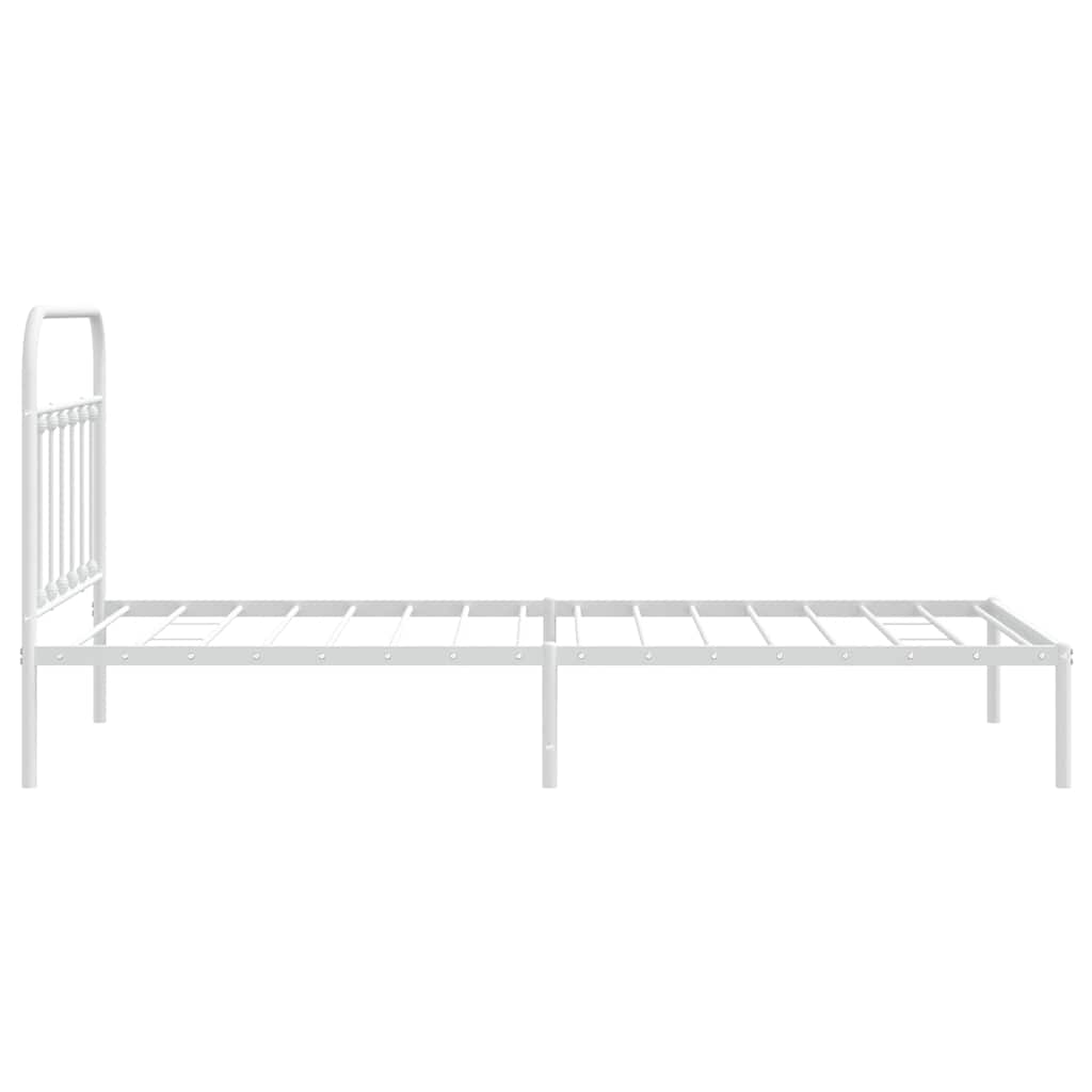 Bedframe met hoofdbord metaal wit 100x200 cm is nu te koop bij PeponiXL, paradijselijk wonen!