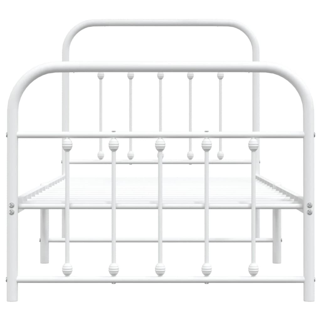 Bedframe met hoofd- en voeteneinde metaal wit 90x190 cm is nu te koop bij PeponiXL, paradijselijk wonen!