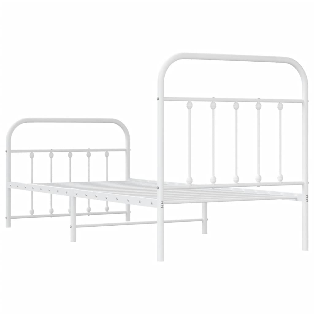 Bedframe met hoofd- en voeteneinde metaal wit 90x190 cm is nu te koop bij PeponiXL, paradijselijk wonen!
