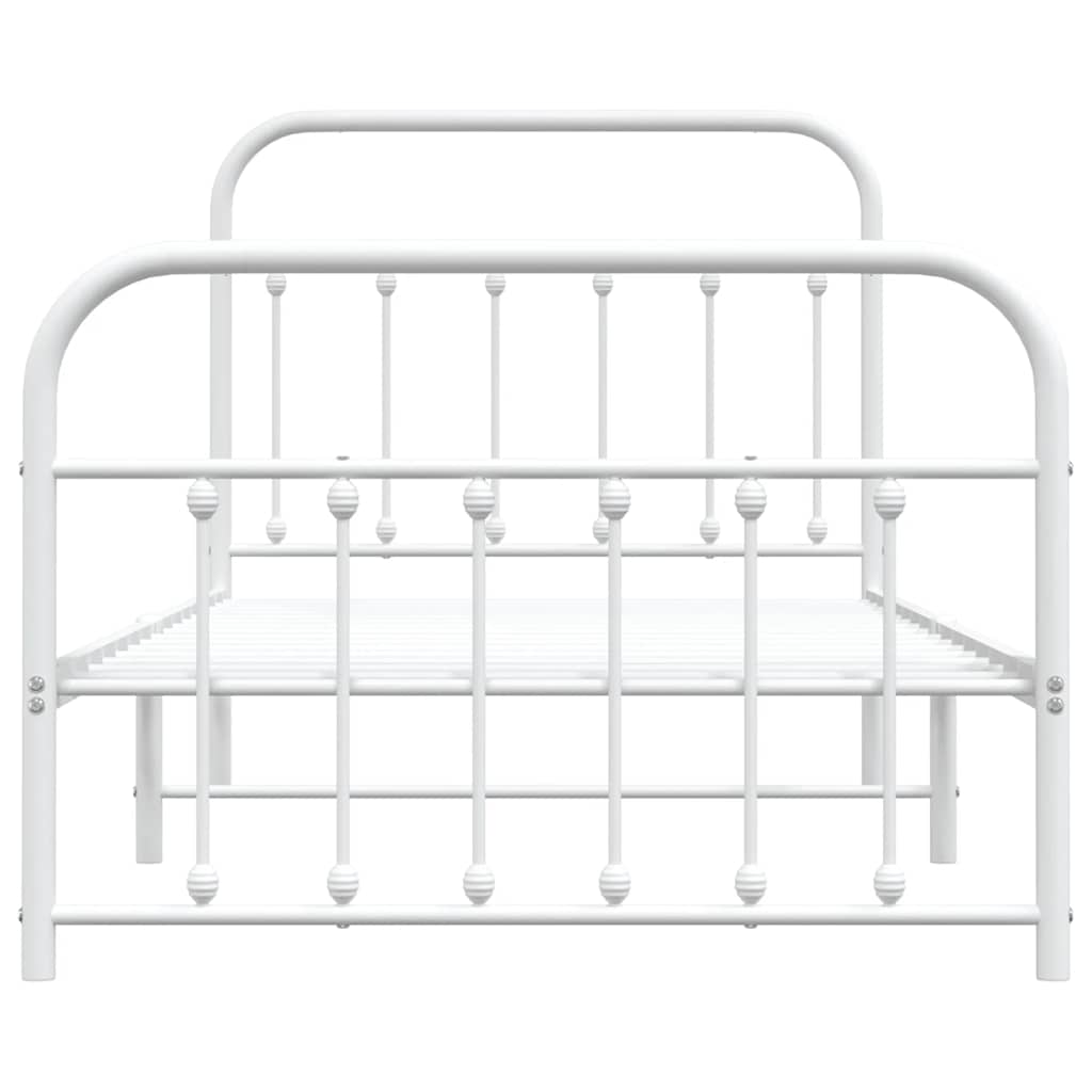 Bedframe met hoofd- en voeteneinde metaal wit 100x190 cm is nu te koop bij PeponiXL, paradijselijk wonen!