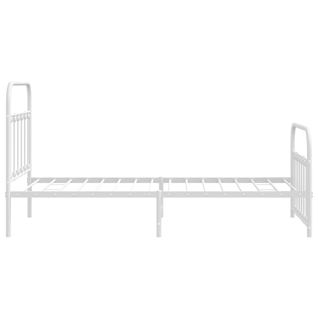 Bedframe met hoofd- en voeteneinde metaal wit 100x190 cm is nu te koop bij PeponiXL, paradijselijk wonen!