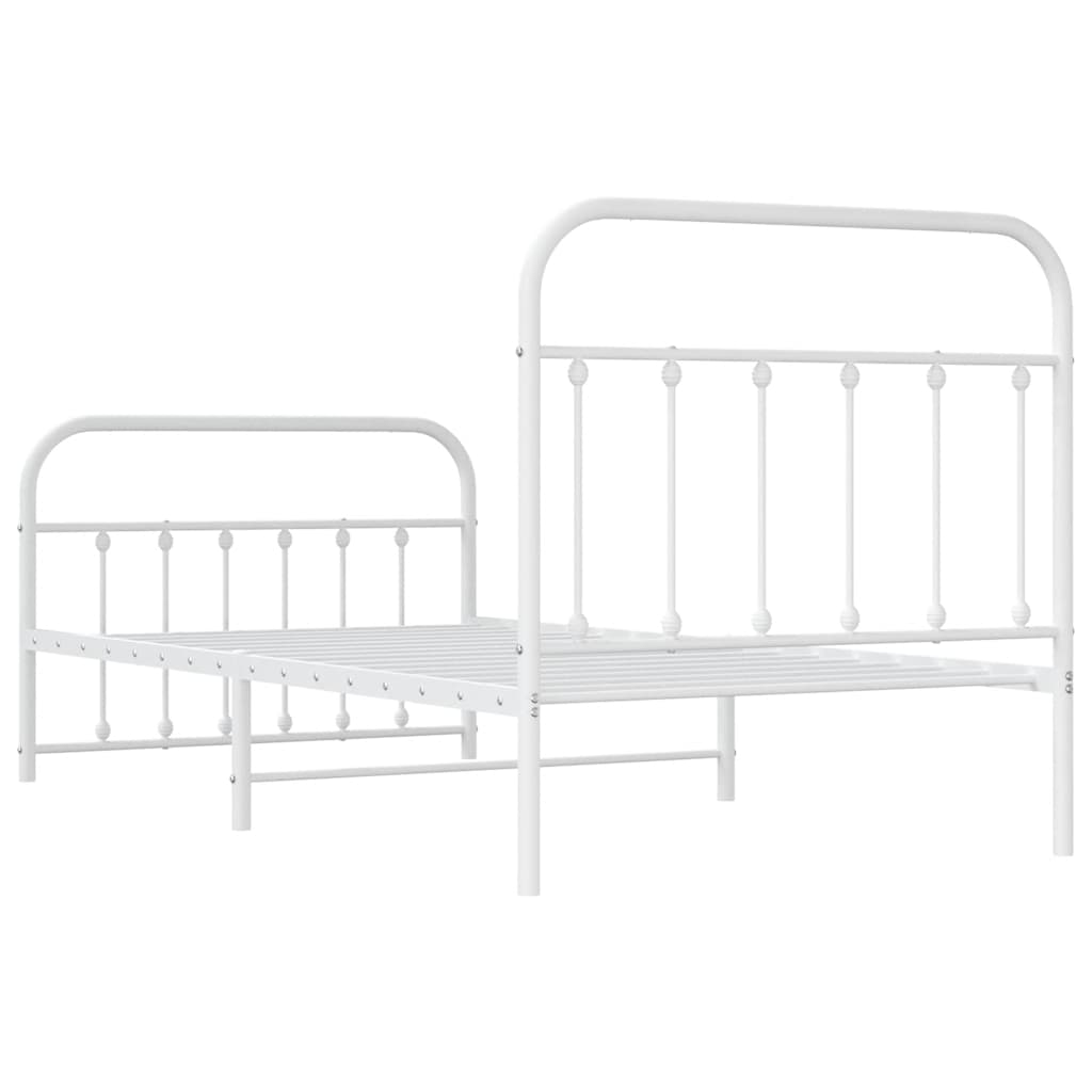 Bedframe met hoofd- en voeteneinde metaal wit 100x190 cm is nu te koop bij PeponiXL, paradijselijk wonen!