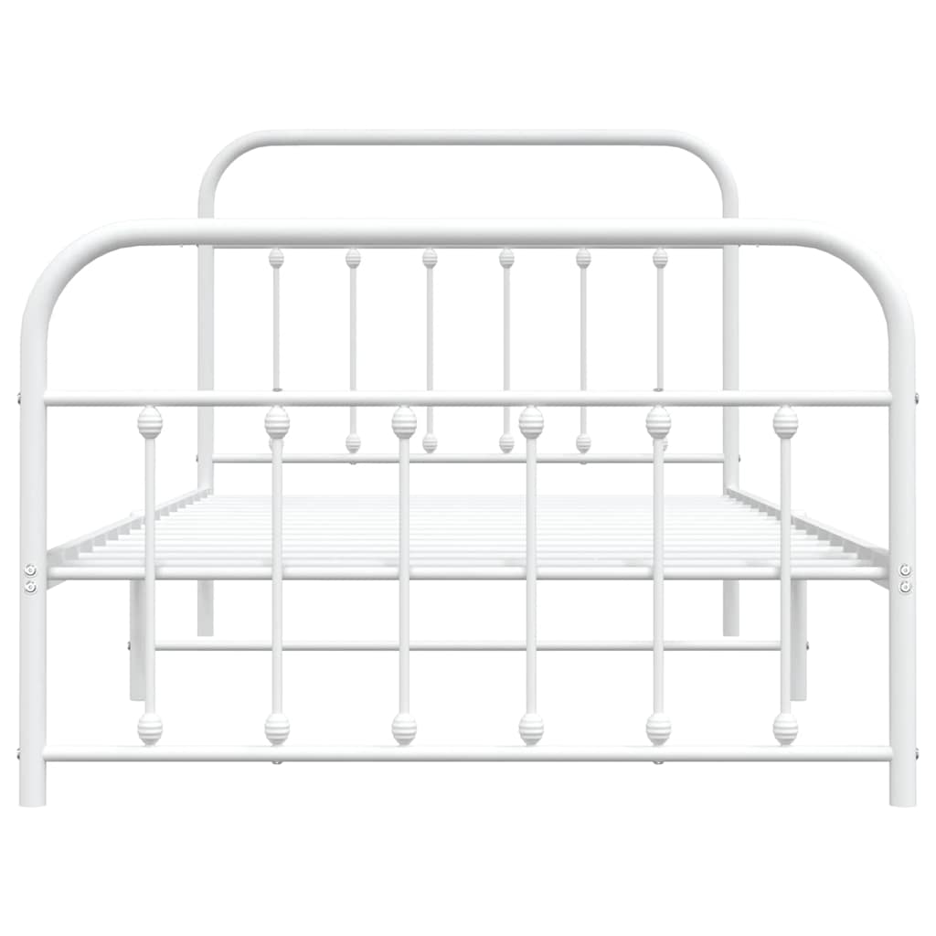 Bedframe met hoofd- en voeteneinde metaal wit 100x200 cm is nu te koop bij PeponiXL, paradijselijk wonen!
