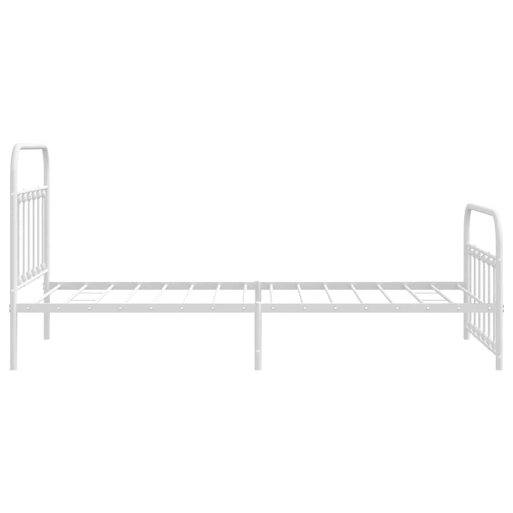 Bedframe met hoofd- en voeteneinde metaal wit 100x200 cm is nu te koop bij PeponiXL, paradijselijk wonen!