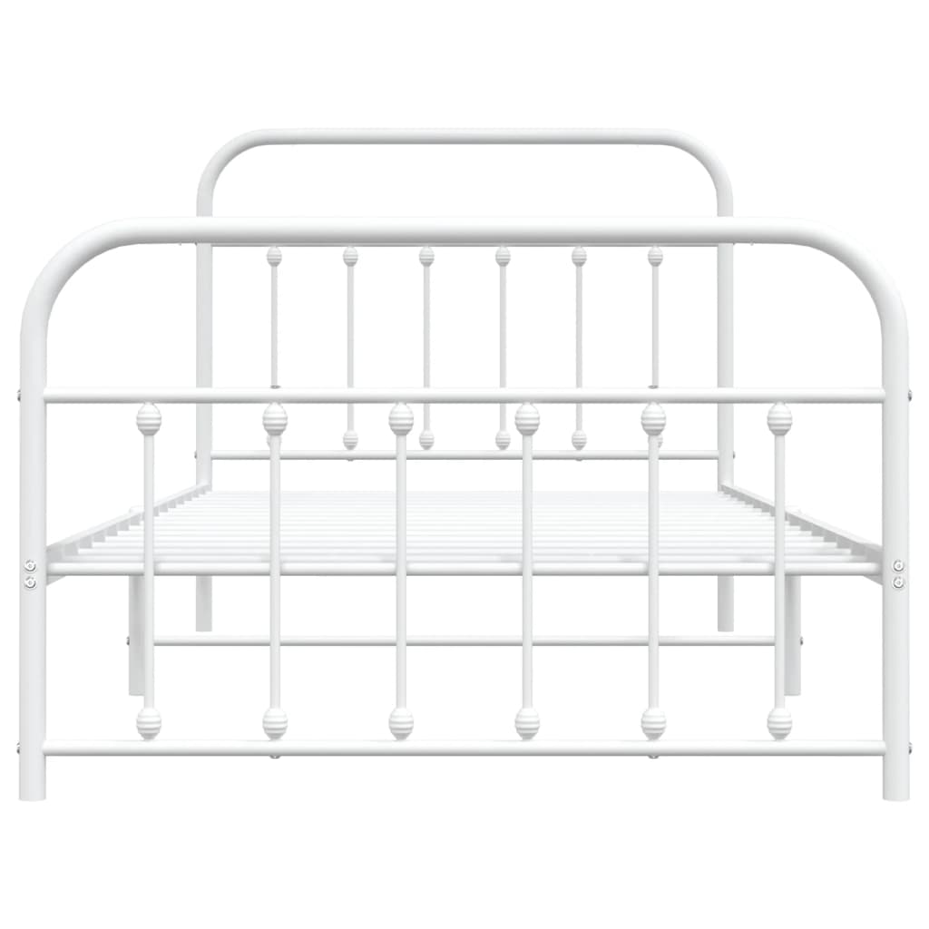 Bedframe met hoofd- en voeteneinde metaal wit 107x203 cm is nu te koop bij PeponiXL, paradijselijk wonen!