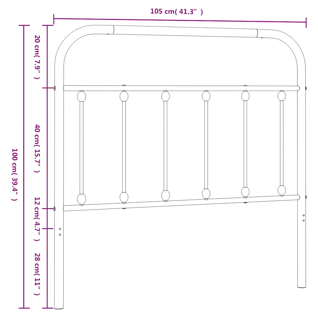 Vervangend hoofdbord metaal wit 100 cm is nu te koop bij PeponiXL, paradijselijk wonen!
