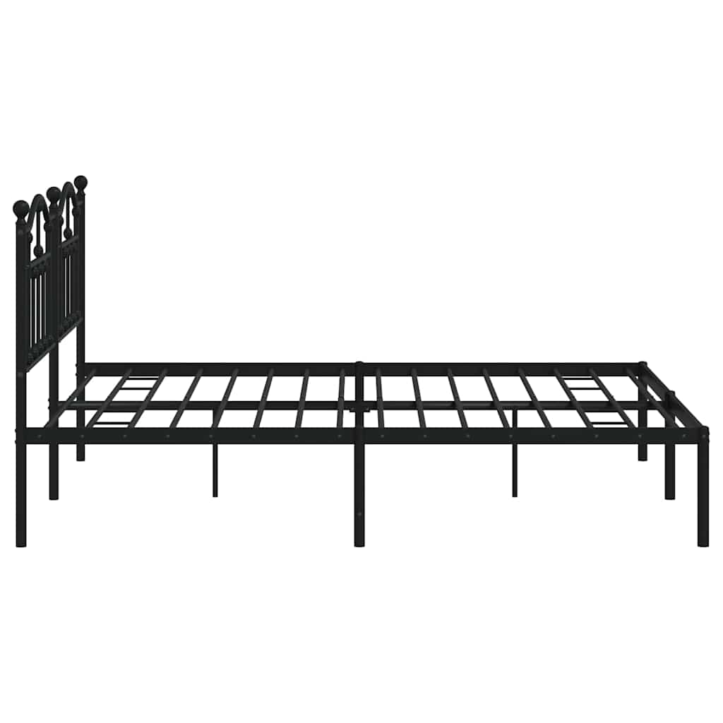 Bedframe met hoofdbord metaal zwart 183x213 cm is nu te koop bij PeponiXL, paradijselijk wonen!