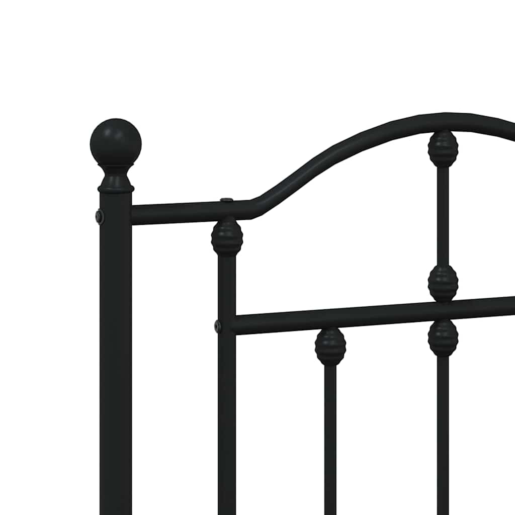 Bedframe met hoofdbord metaal zwart 193x203 cm is nu te koop bij PeponiXL, paradijselijk wonen!