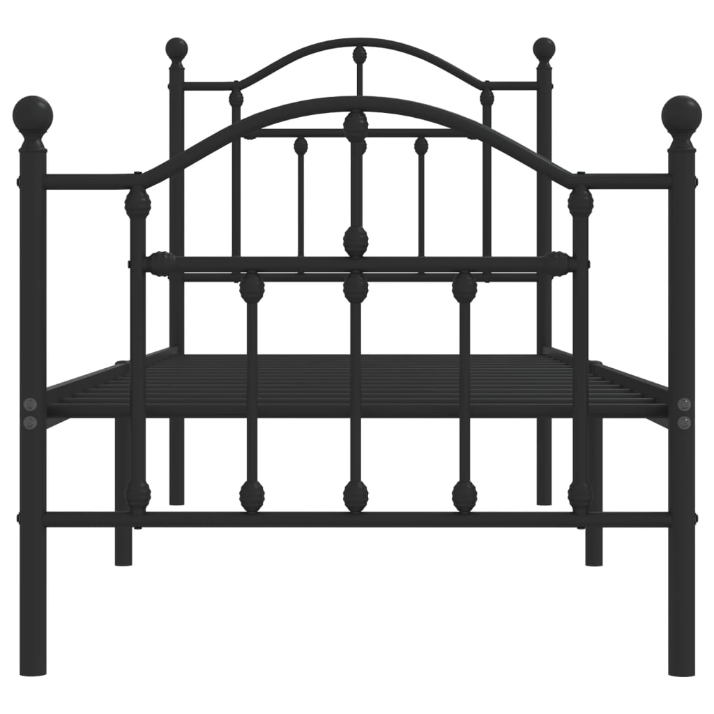Bedframe met hoofd- en voeteneinde metaal zwart 75x190 cm is nu te koop bij PeponiXL, paradijselijk wonen!
