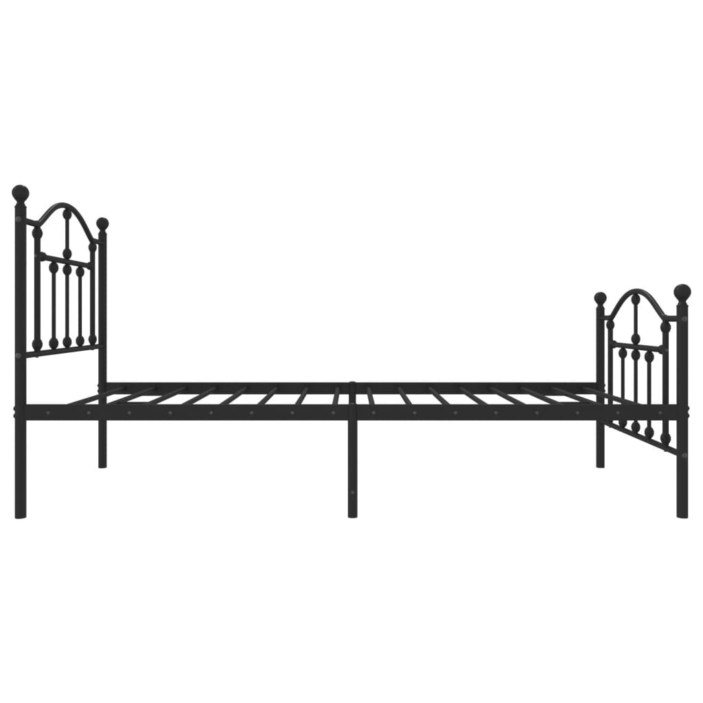 Bedframe met hoofd- en voeteneinde metaal zwart 75x190 cm is nu te koop bij PeponiXL, paradijselijk wonen!