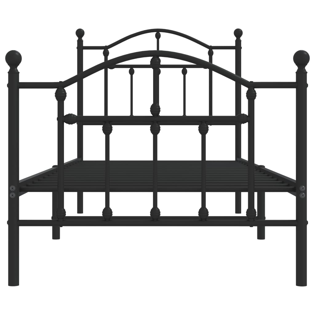 Bedframe met hoofd- en voeteneinde metaal zwart 90x200 cm is nu te koop bij PeponiXL, paradijselijk wonen!