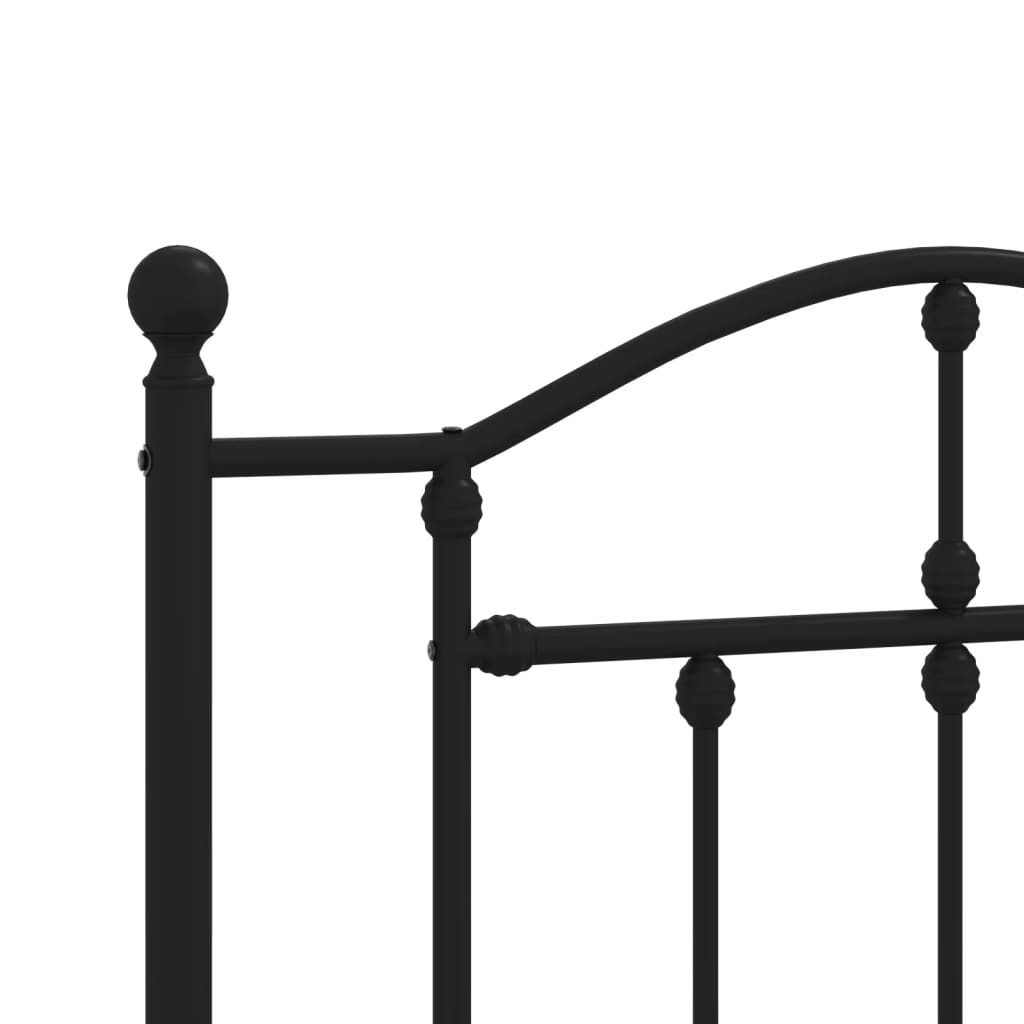 Bedframe met hoofd- en voeteneinde metaal zwart 90x200 cm is nu te koop bij PeponiXL, paradijselijk wonen!