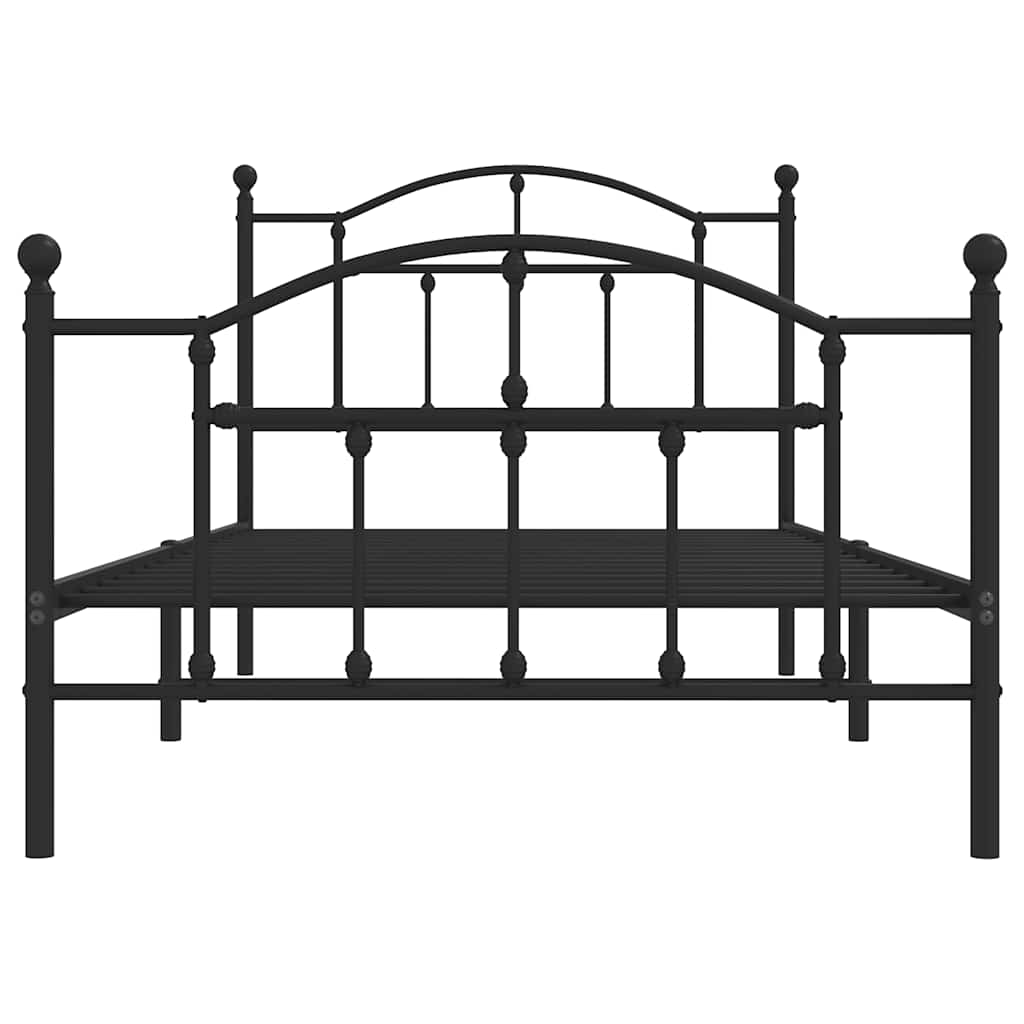 Bedframe met hoofd- en voeteneinde metaal zwart 100x190 cm is nu te koop bij PeponiXL, paradijselijk wonen!