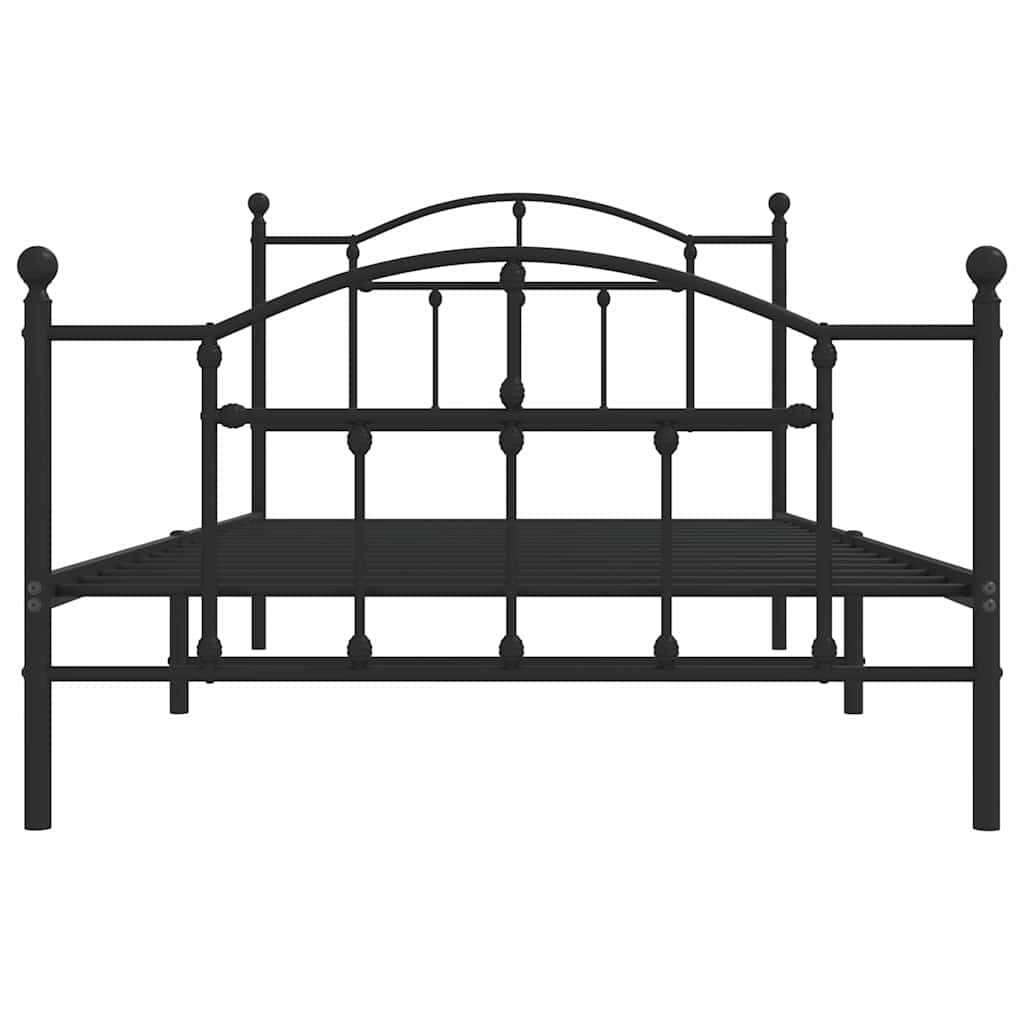 Bedframe met hoofd- en voeteneinde metaal zwart 100x200 cm is nu te koop bij PeponiXL, paradijselijk wonen!