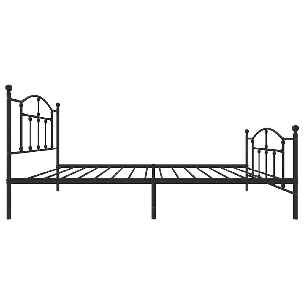 Bedframe met hoofd- en voeteneinde metaal zwart 100x200 cm is nu te koop bij PeponiXL, paradijselijk wonen!