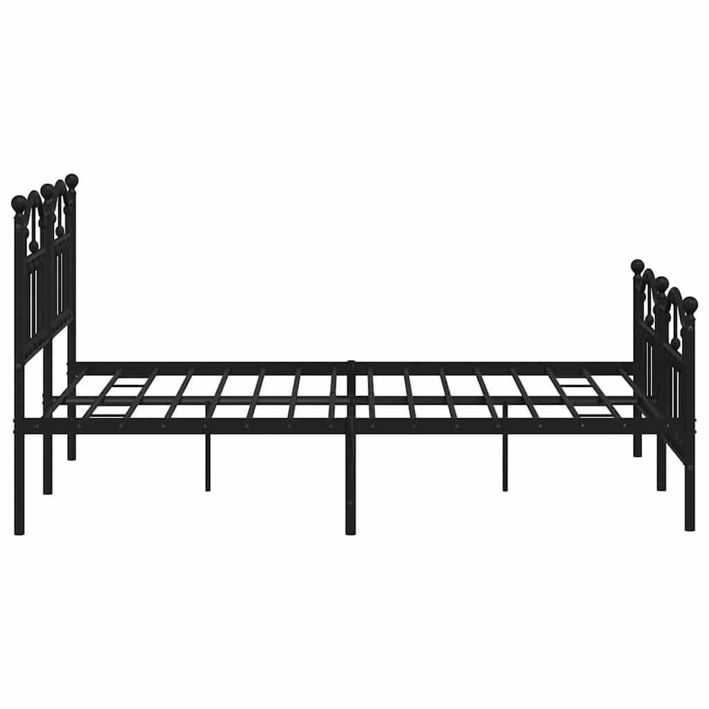 Bedframe met hoofd- en voeteneinde metaal zwart 135x190 cm is nu te koop bij PeponiXL, paradijselijk wonen!
