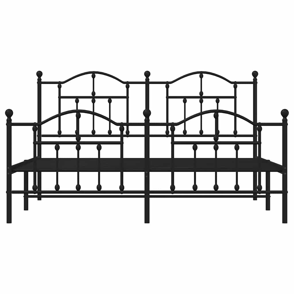 Bedframe met voetbord zonder matras metaal zwart 160x200 cm is nu te koop bij PeponiXL, paradijselijk wonen!
