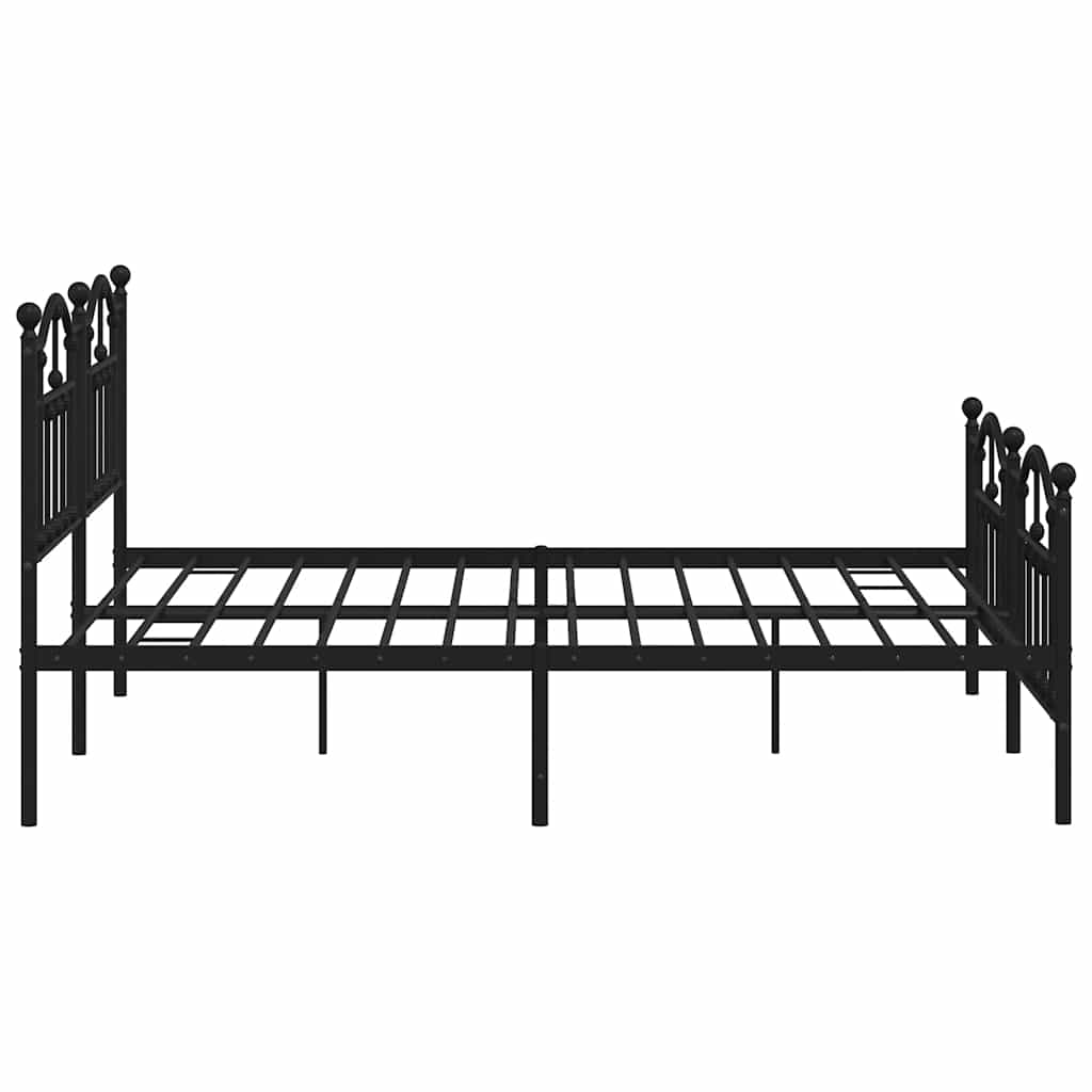 Bedframe met voetbord zonder matras metaal zwart 160x200 cm is nu te koop bij PeponiXL, paradijselijk wonen!