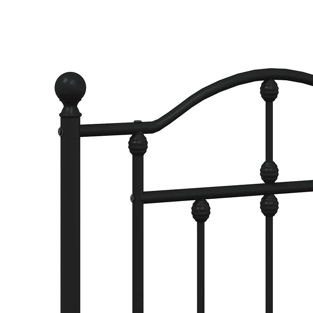 Bedframe met voetbord zonder matras metaal zwart 160x200 cm is nu te koop bij PeponiXL, paradijselijk wonen!