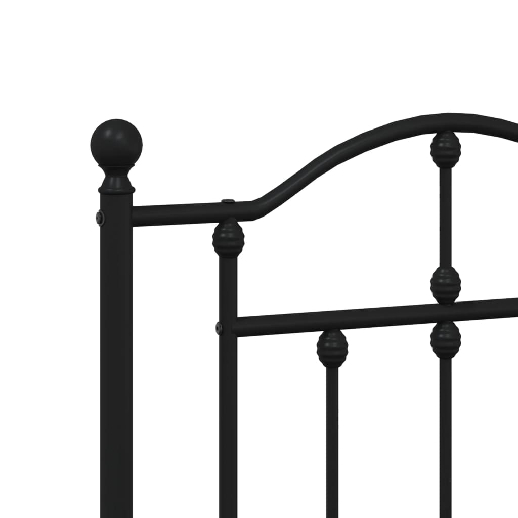 Bedframe met voetbord zonder matras metaal zwart 180x200 cm is nu te koop bij PeponiXL, paradijselijk wonen!