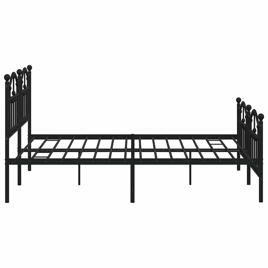 Bedframe met hoofd- en voeteneinde metaal zwart 183x213 cm is nu te koop bij PeponiXL, paradijselijk wonen!