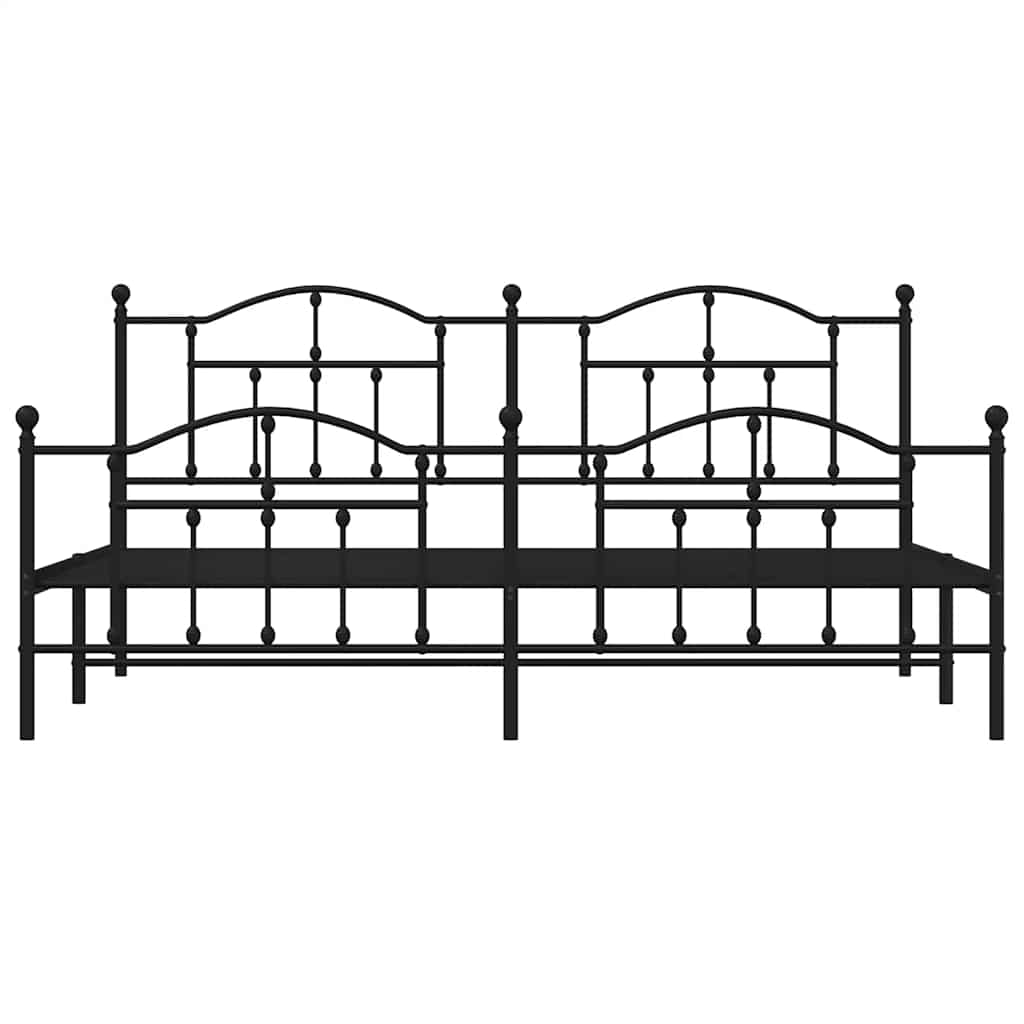 Bedframe met hoofd- en voeteneinde metaal zwart 193x203 cm is nu te koop bij PeponiXL, paradijselijk wonen!