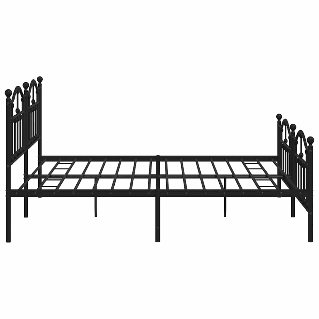 Bedframe met hoofd- en voeteneinde metaal zwart 193x203 cm is nu te koop bij PeponiXL, paradijselijk wonen!