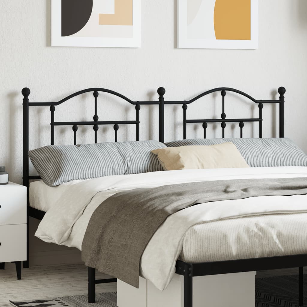 Vervangend hoofdbord 160 cm metaal zwart is nu te koop bij PeponiXL, paradijselijk wonen!