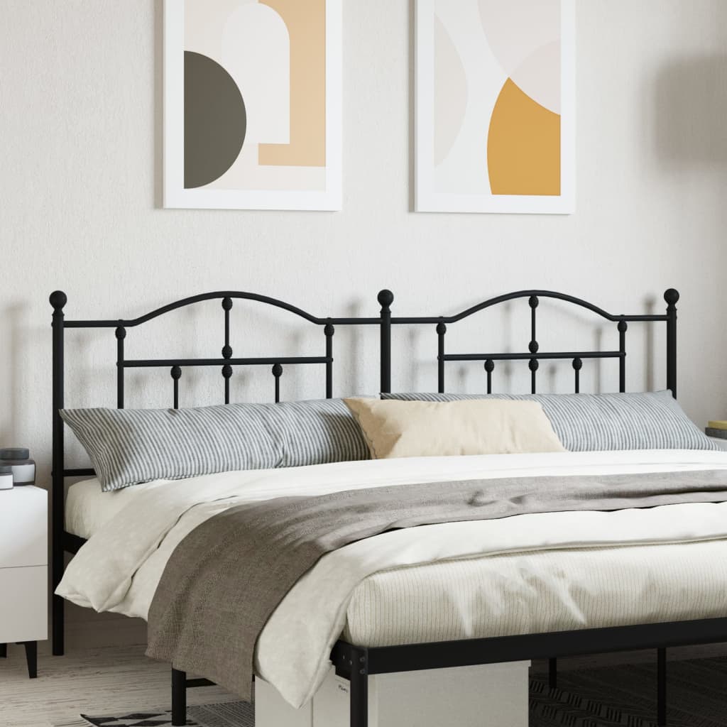 Vervangend hoofdbord 200 cm metaal zwart is nu te koop bij PeponiXL, paradijselijk wonen!