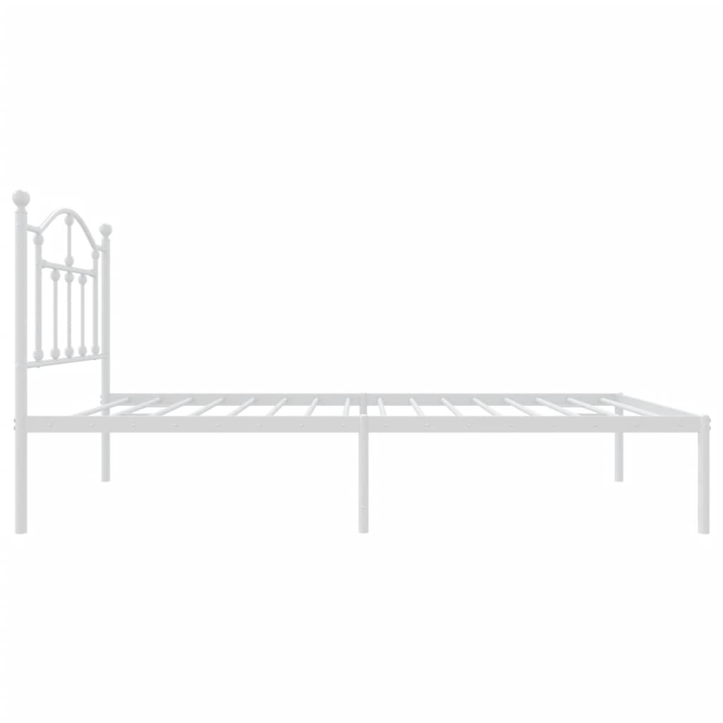 Bedframe met hoofdbord zonder matras metaal wit 75x190 cm is nu te koop bij PeponiXL, paradijselijk wonen!