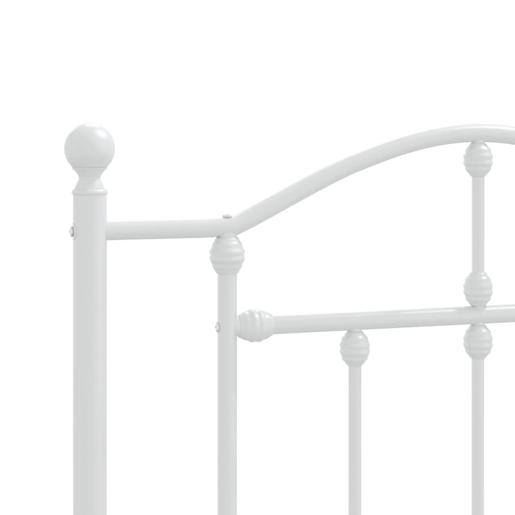 Bedframe met hoofdbord zonder matras metaal wit 75x190 cm is nu te koop bij PeponiXL, paradijselijk wonen!