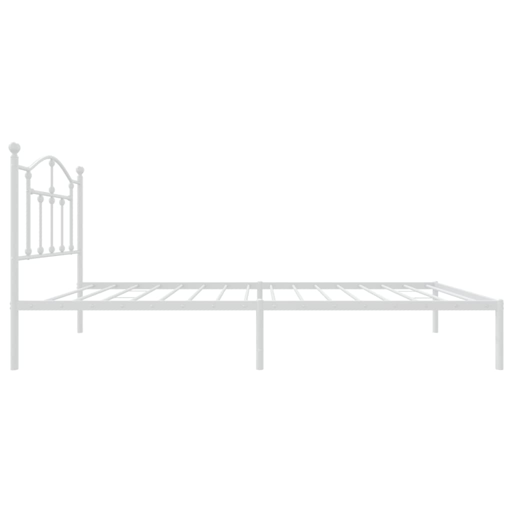 Bedframe met hoofdbord metaal wit 80x200 cm is nu te koop bij PeponiXL, paradijselijk wonen!
