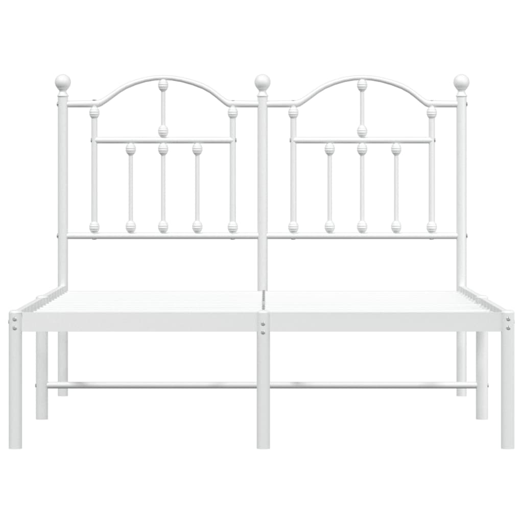 Bedframe met hoofdbord metaal wit 120x190 cm is nu te koop bij PeponiXL, paradijselijk wonen!