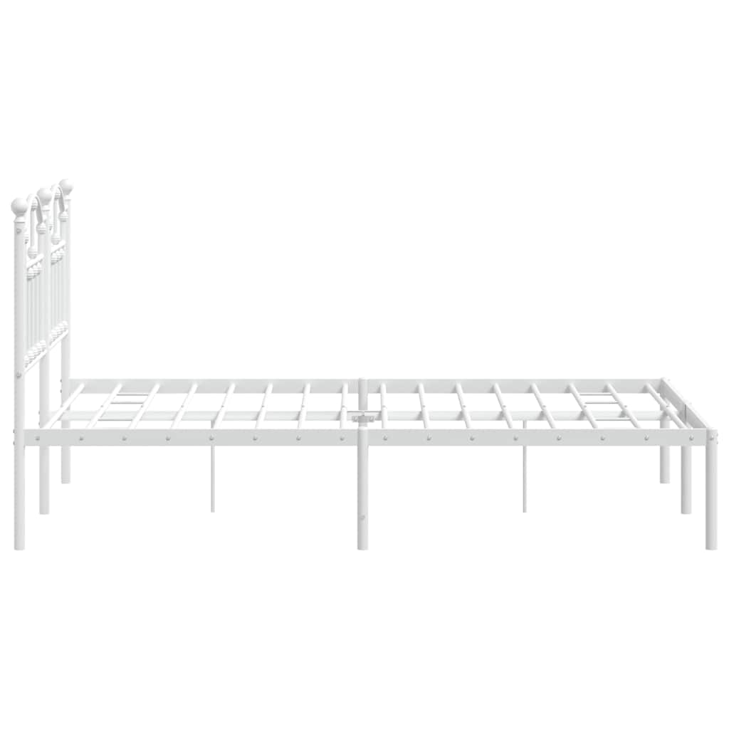Bedframe met hoofdbord metaal wit 120x190 cm is nu te koop bij PeponiXL, paradijselijk wonen!