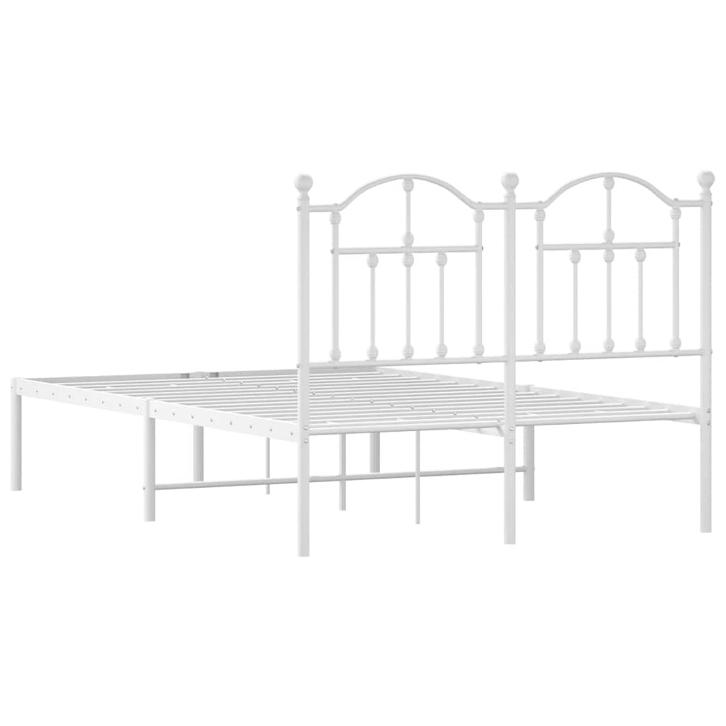 Bedframe met hoofdbord metaal wit 120x190 cm is nu te koop bij PeponiXL, paradijselijk wonen!
