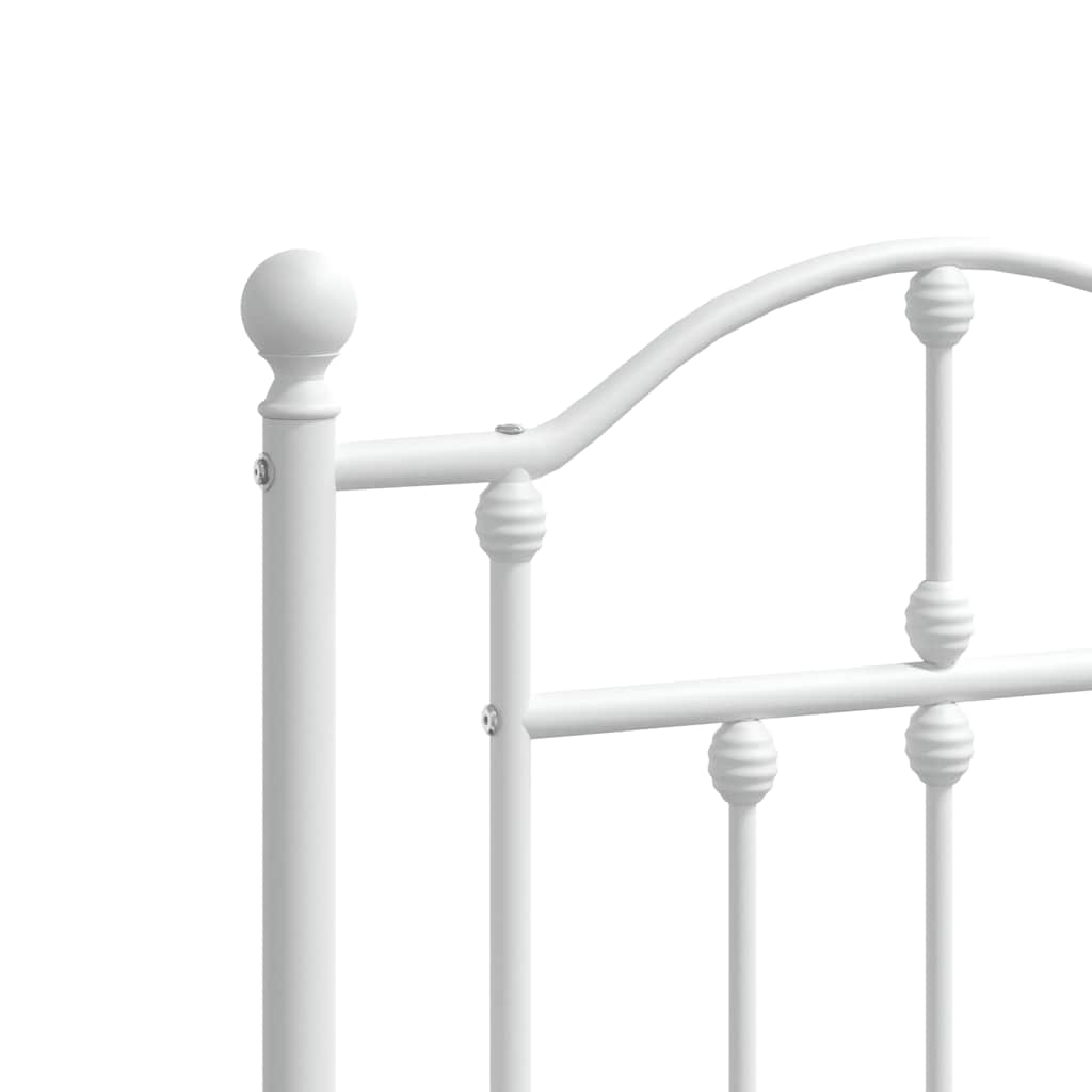 Bedframe met hoofdbord metaal wit 120x190 cm is nu te koop bij PeponiXL, paradijselijk wonen!