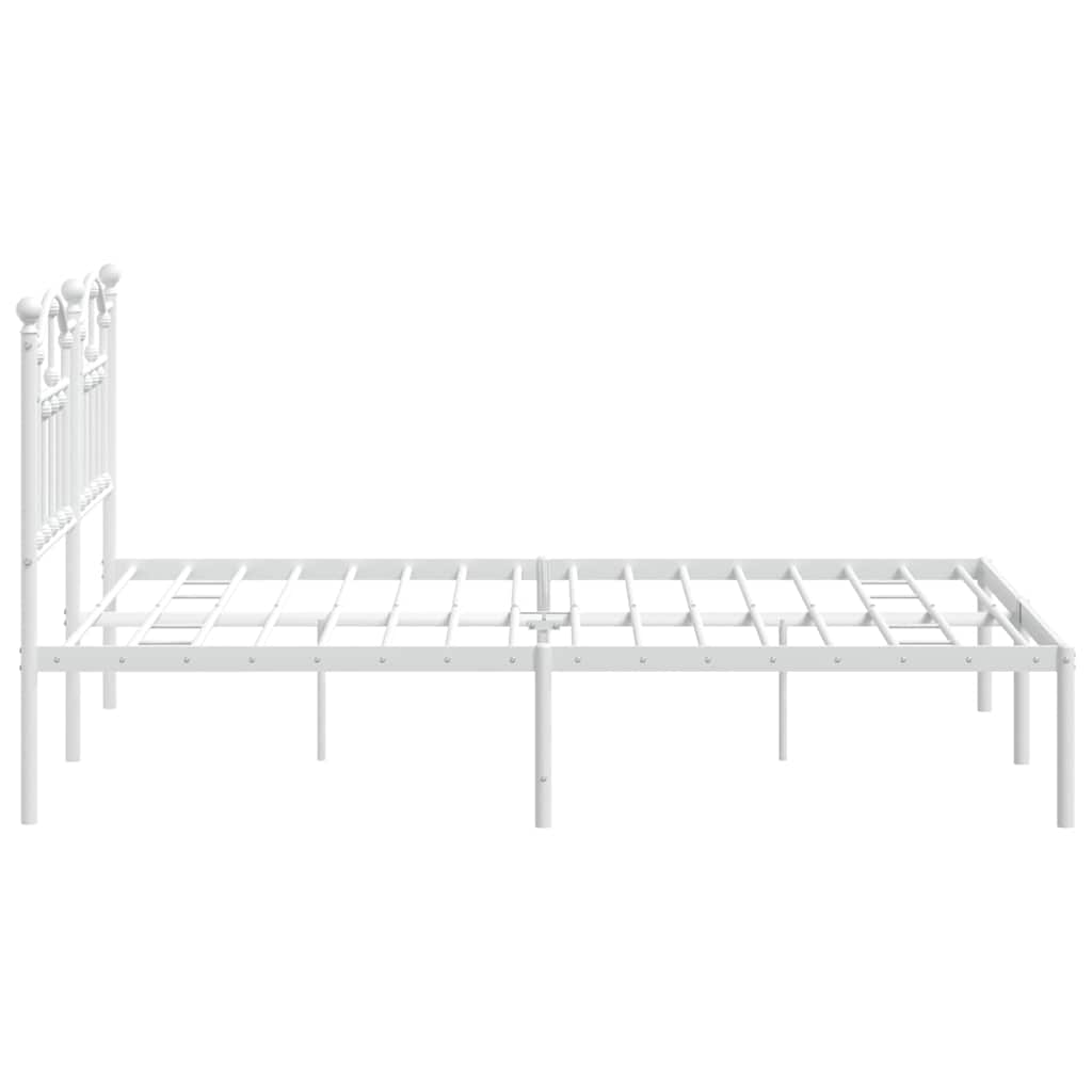Bedframe met hoofdbord metaal wit 150x200 cm is nu te koop bij PeponiXL, paradijselijk wonen!
