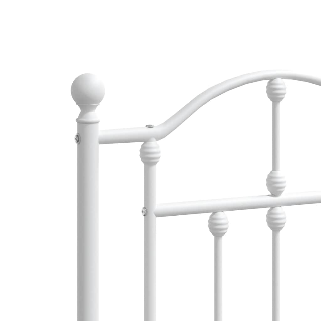 Bedframe met hoofdbord metaal wit 160x200 cm