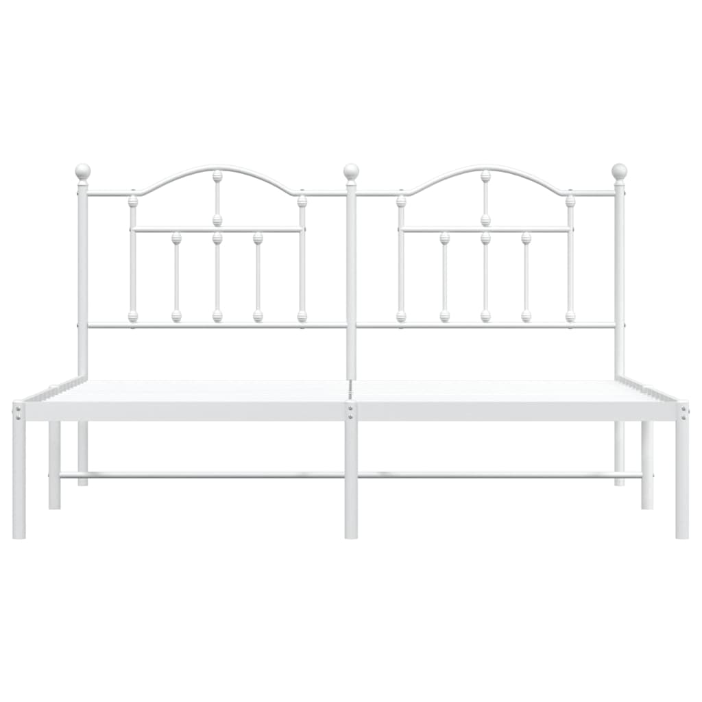 Bedframe met hoofdbord metaal wit 183x213 cm is nu te koop bij PeponiXL, paradijselijk wonen!