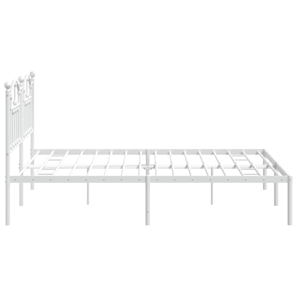 Bedframe met hoofdbord metaal wit 183x213 cm is nu te koop bij PeponiXL, paradijselijk wonen!